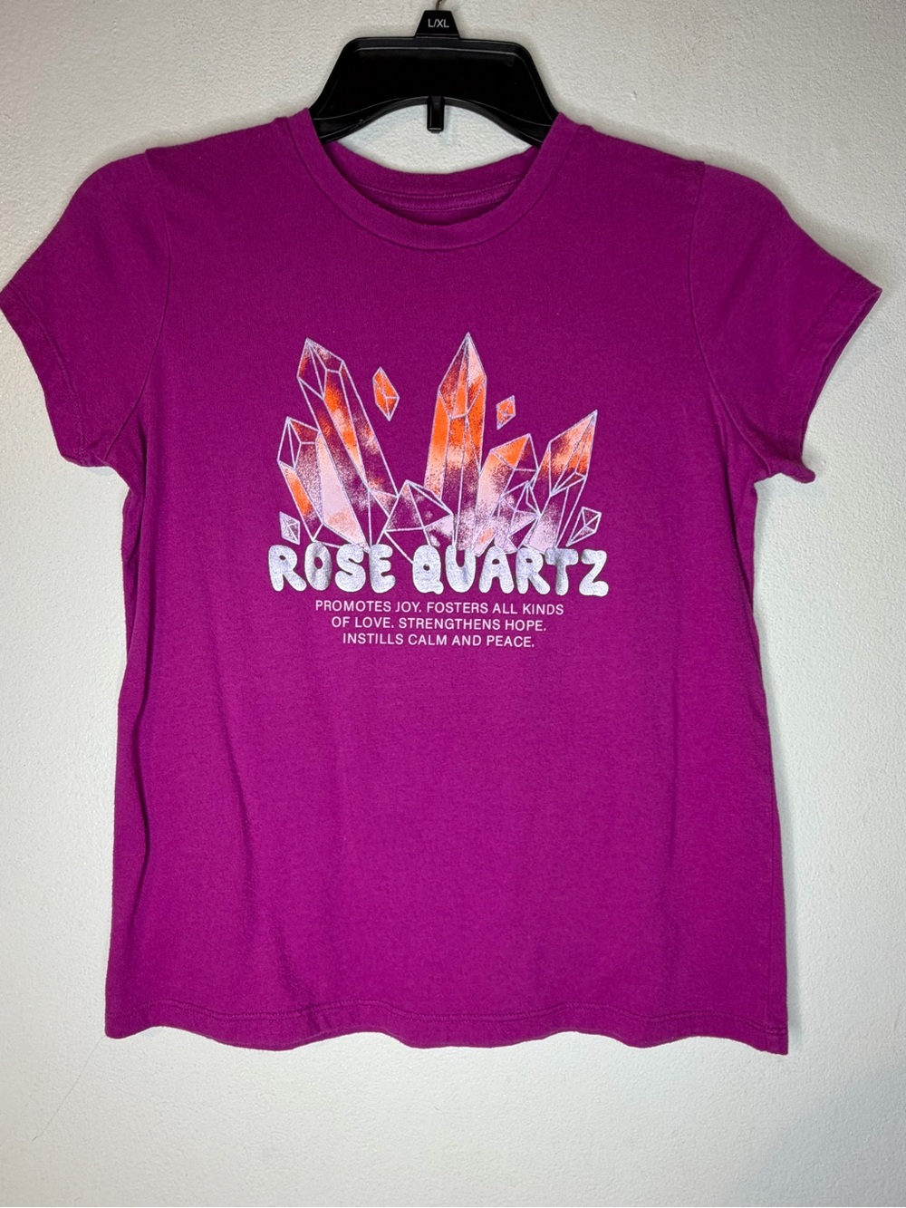 Girls Rose Quartz Graphic Tee - Magenta Short Sleeve